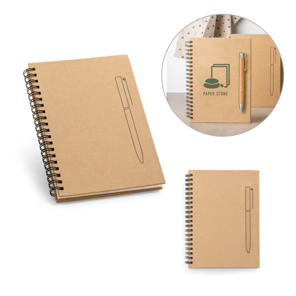 caderno eco em papel pedra