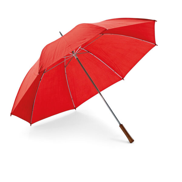 guarda-chuva de golfe com pega em madeira
