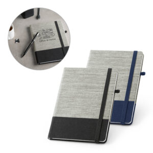 caderno a5 ecológico com capa em palha e algodão