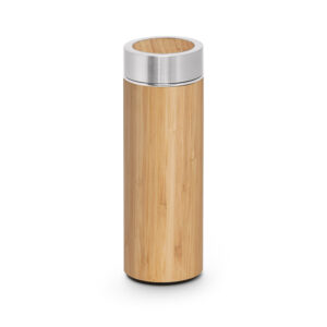 garrafa térmica em bambu com infusor