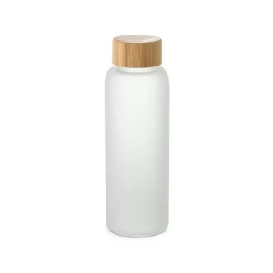 garrafa em vidro com tampa em bambu 500ml