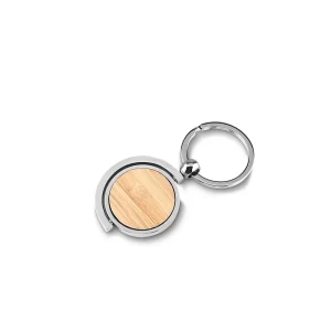 chaveiro circular com placa em bambu