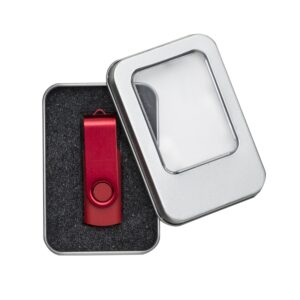 estojo metálico para presente pen drive